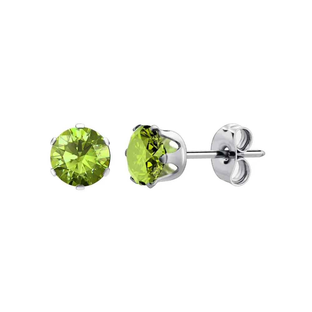 Surgical Steel Earrings Women's Earrings Hypoallergenic Earrings Set Men's Earrings 12 Colors CubicZirconia Studs Earrings
