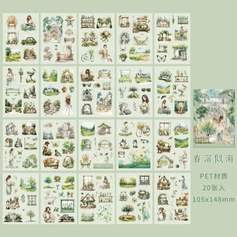 Mr Paper 20Pcs/book Teenage Travelling Decorative Sticker Book | Four Seasons DIY Cal alternate view