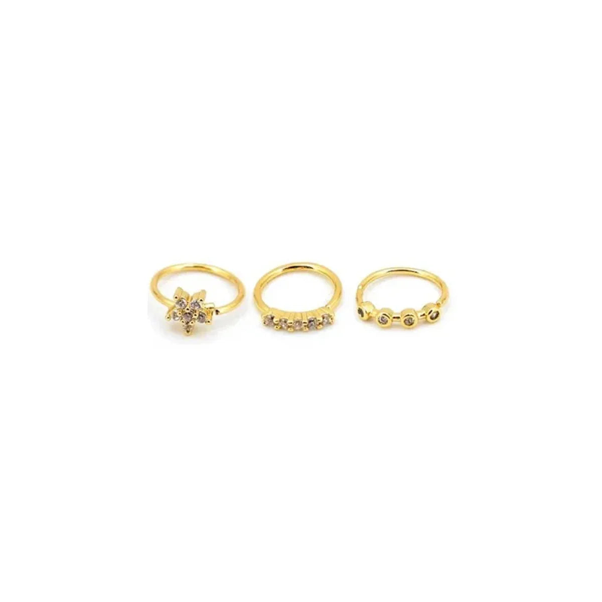 EVISPOL 3Pcs Fashion Zirconia Nose Rings for Women Adjustable Flower Hoop Rings Tragu alternate view