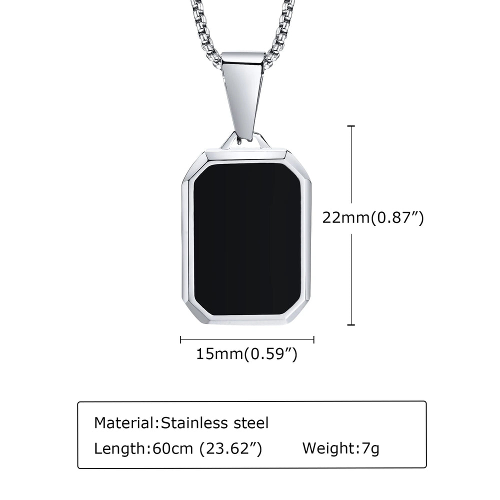 Men's Silver Color Geometric Pendant Necklace, Non Fading Stainless Steel Compass Neck close-up view