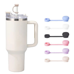 Straw Covers Cap Reusable Silicone Straw Toppers Compatible With Stanley Cup Spill Leak Stopper Spla