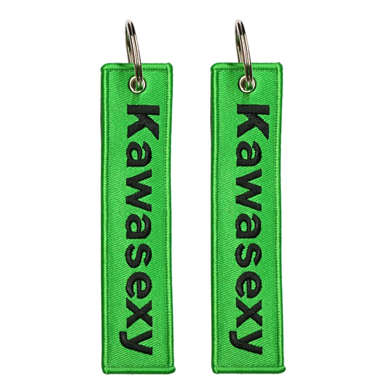 JDM Kawasexy Logo Keychain | Double-Sided Embroidery Motorcycle Key Ring alternate view