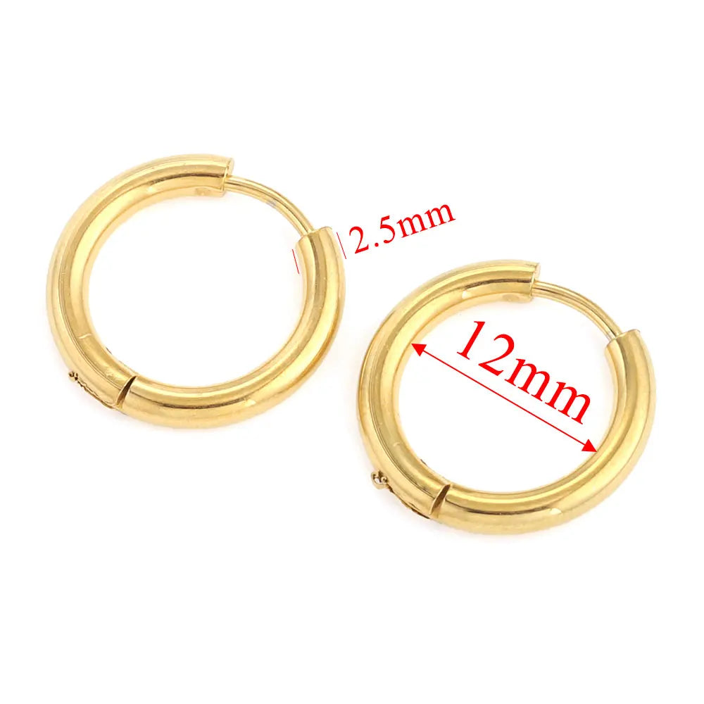 6pcs Stainless Steel Hoop Earrings Set | Hypoallergenic Korean Style Earrings for Wom lifestyle view