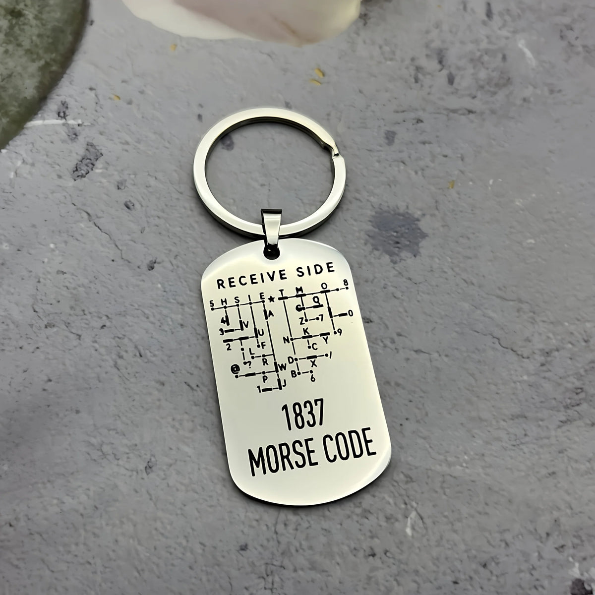 Morse Code Keychain Stainless Steel Letter Theme