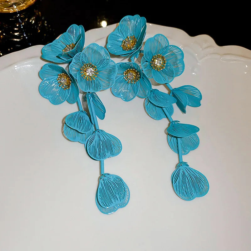 Flower Petal Tassel Earrings | Lightweight Acrylic Drop Earrings lifestyle view
