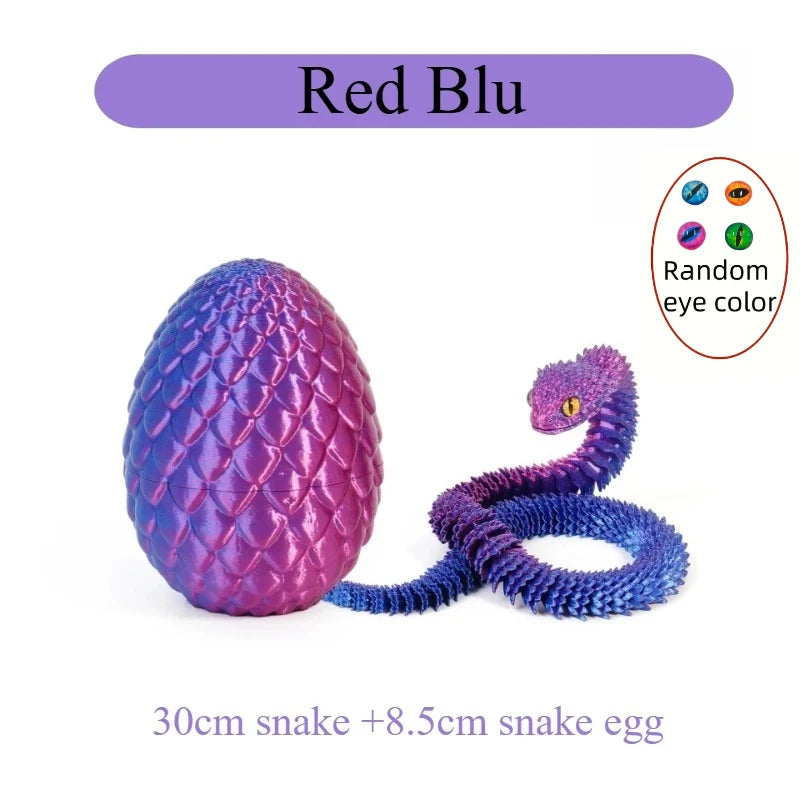 3D Printed Snake with Egg Joint Mobility Simulate Snake Ornament Desktop Home Animal D close-up view