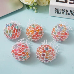 Rainbow Bead Stress Ball Squishy Balls Fidget for Adults Stress Relief Sensory Sticky close-up view
