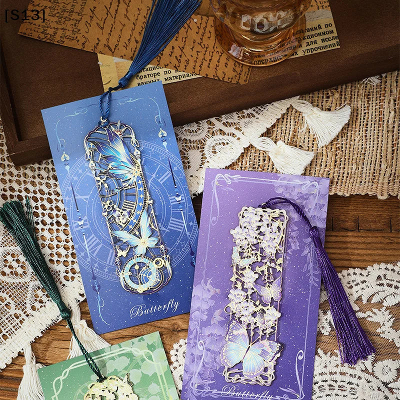 Chinese Style Tassel Hollow Butterfly Metal Bookmark Gift For Students Teachers Readi alternate view