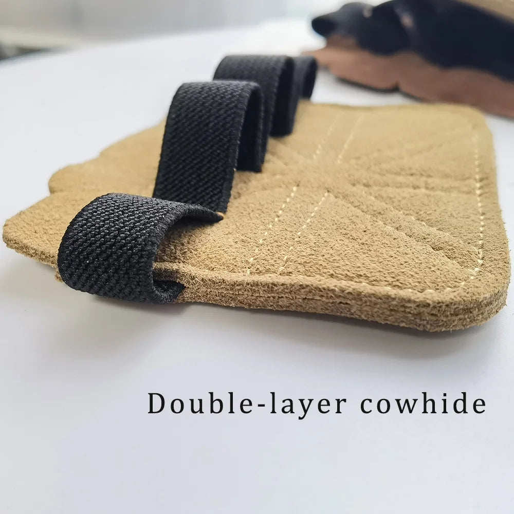 CRUXELL Cowhide Weightlifting Gloves | Four-Finger Palm Protection for Gym alternate view