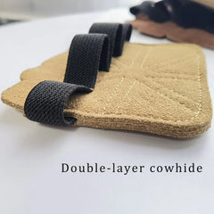 CRUXELL Cowhide Weightlifting Gloves | Four-Finger Palm Protection for Gym alternate view
