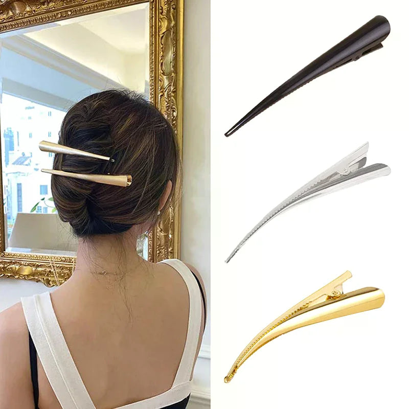 5/10pc Long Metal Hair Clips Horn Clip Hair Clamps Hair Accessories Duck Teeth Hairdressing Salon Tip Clip