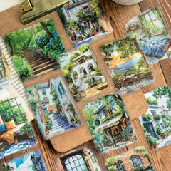 45sheets/bag PET waterproof large size landscaping stickers bag handbook material decoration sticker