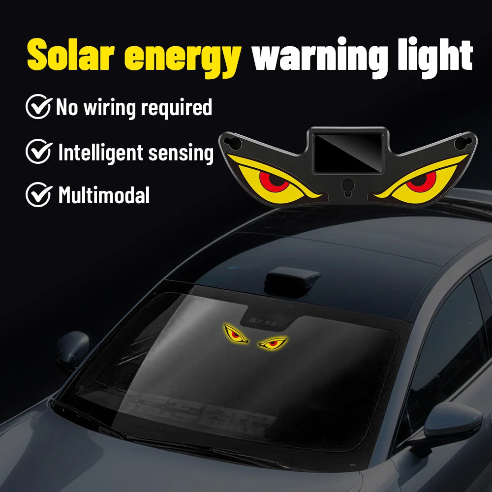 Solar Demon's Eye Car Dynamic LED Light | No Wiring Moving Eyes Car Decoration detail view