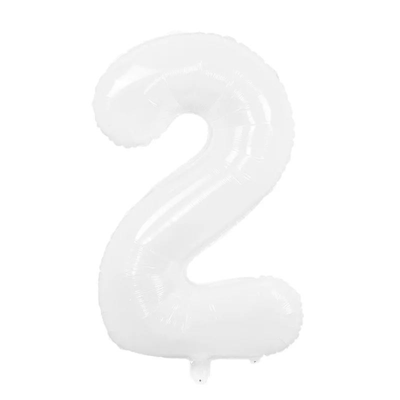 32 Inch Cream Color Number Balloons Set | Large Foil Helium Balloons for Birthday Par alternate view