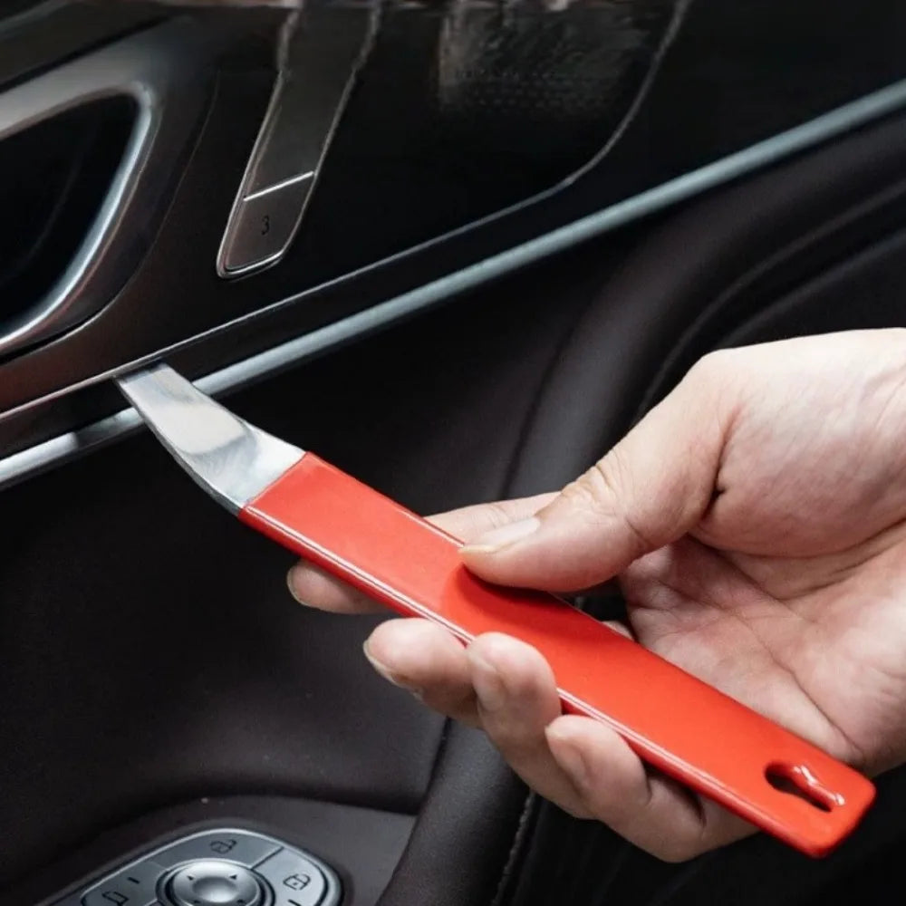 Stainless Steel Car Pry Board Car Trim Removal Level Pry Tools Door Panel Audio Termin close-up view