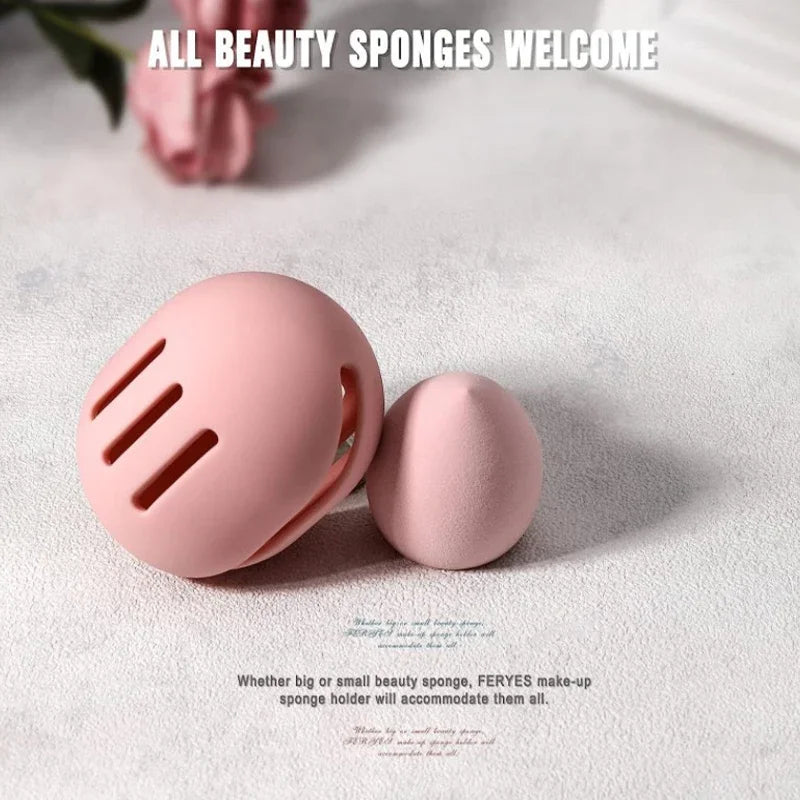 Eco-Friendly Silicone Makeup Sponge Holder | Portable Multi-Hole Storage Case lifestyle view