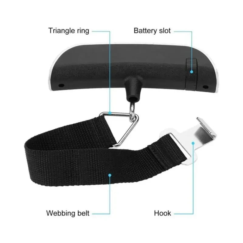 Portable Digital Luggage Scale 110lb/50kg | Travel Hanging Weight Scale close-up view