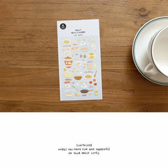Eggtime Breakfast Sticker Set | Korean Aesthetic Paper Stickers for Scrapbooking and DIY detail view
