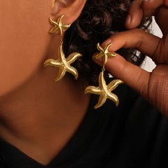 LUXUKISSKIDS Fairy Flower Earrings Stud | Gold-Plated Stainless Steel Piercing Jewelry f detail view