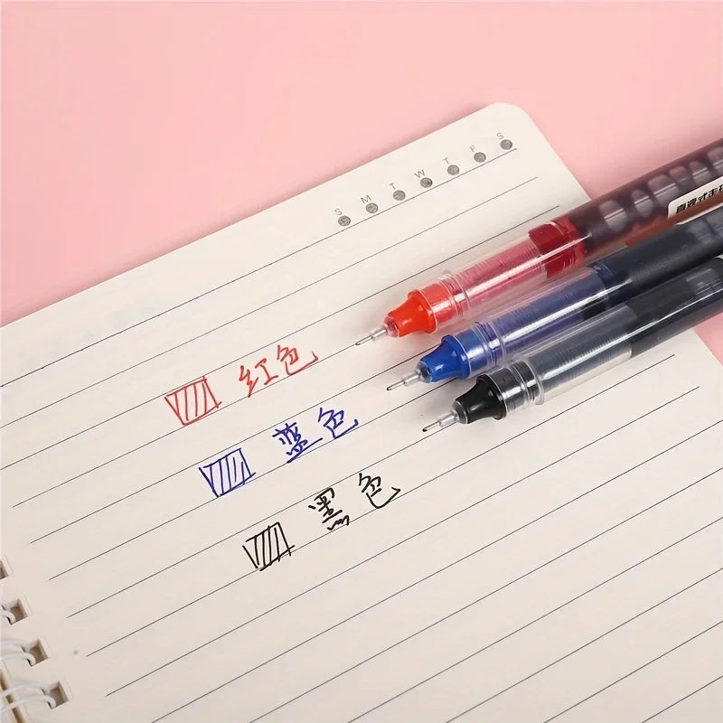 Needle Gel Pens Straight Liquid Ballpoint Pen Kawaii Stationery School Office close-up view