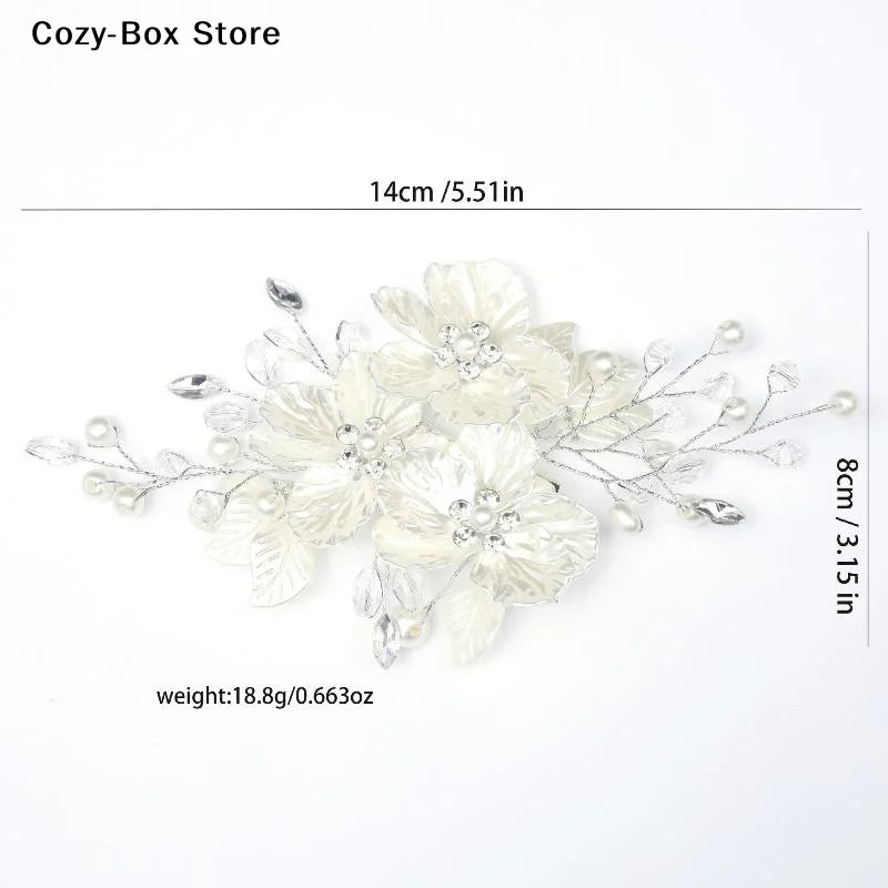 [ZY]Pearl Rhinestone Flower Wedding Hair Clip Hair Accessories For Women Beaded Hairpin Hair Ornaments Jewelry Bridal Headpiece
