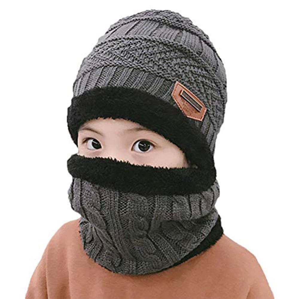 Kids Warm Knitted Hat and Scarf Set | Winter Accessories for Children detail view