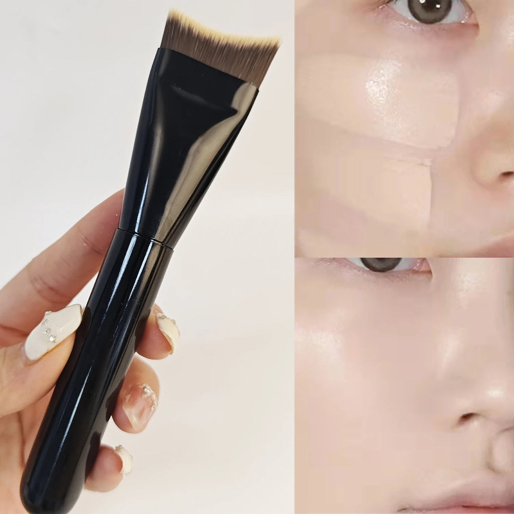 Upgraded Crescent Design Foundation Makeup Brush Ultra-thin Smooth Application Liqu additional angle