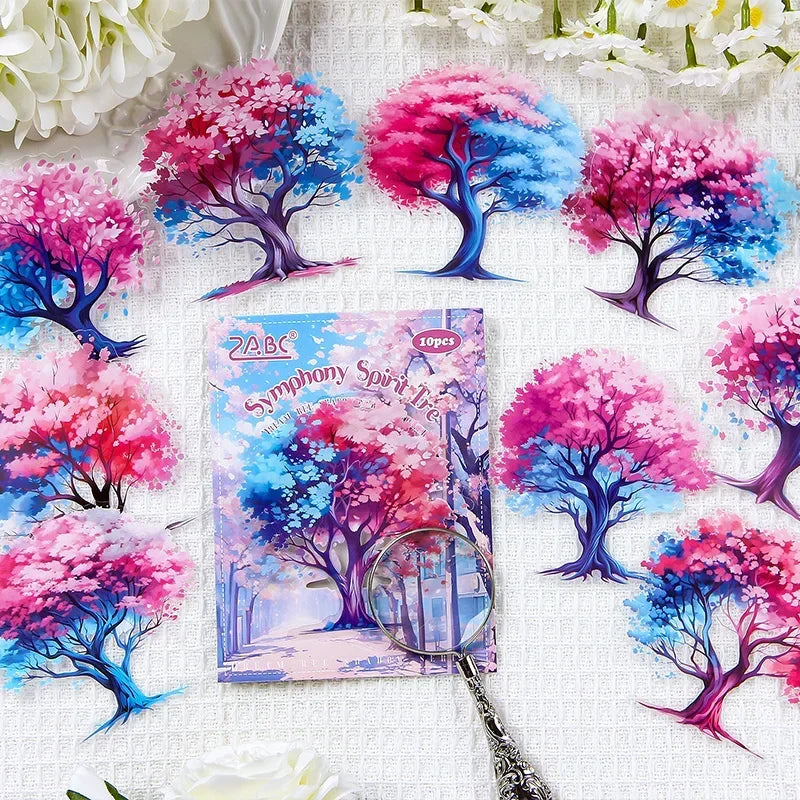 Mr. Paper, Colorful Tree Theme Stickers, Scrapbook Collage, Phone Case, Diary, Phot additional angle