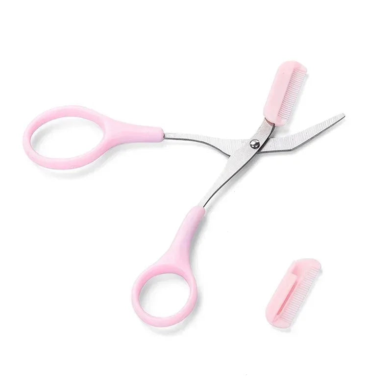 1/3PCS Eyebrow Trimmer Makeup Tools Stainless Steel Eyebrow Scissors with Comb Hair R alternate view