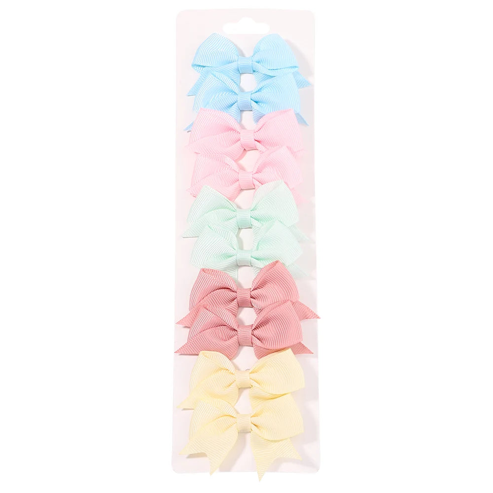 10Pcs/Set Solid Color Kids Bows Hair Clips for Baby Girls & more lifestyle view