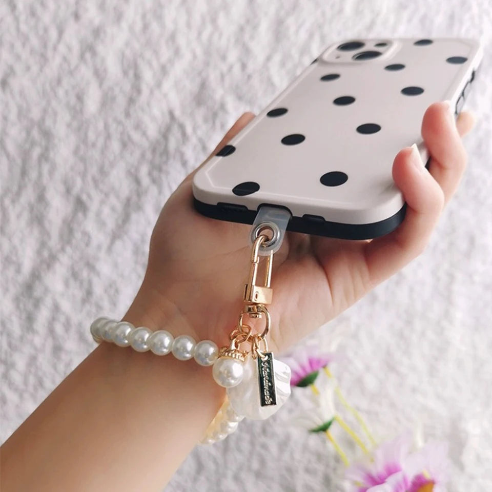 ZAKOL Cute Pearl Keychain for Women Girls Shiny Pearl Bead Shell Phone Bag Backpack C alternate view