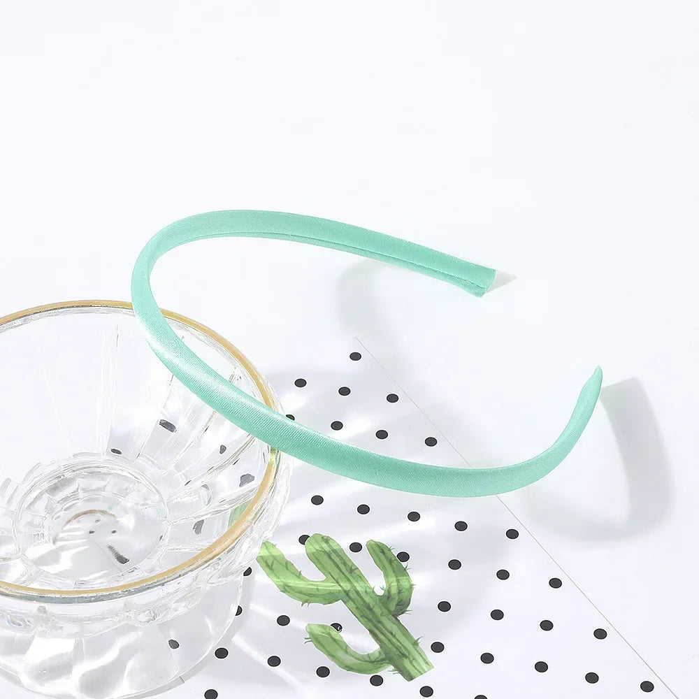 10mm Satin Headband Women Girls Fabric Covered Resin Hairbands Plastic Headbands Kids El detail view