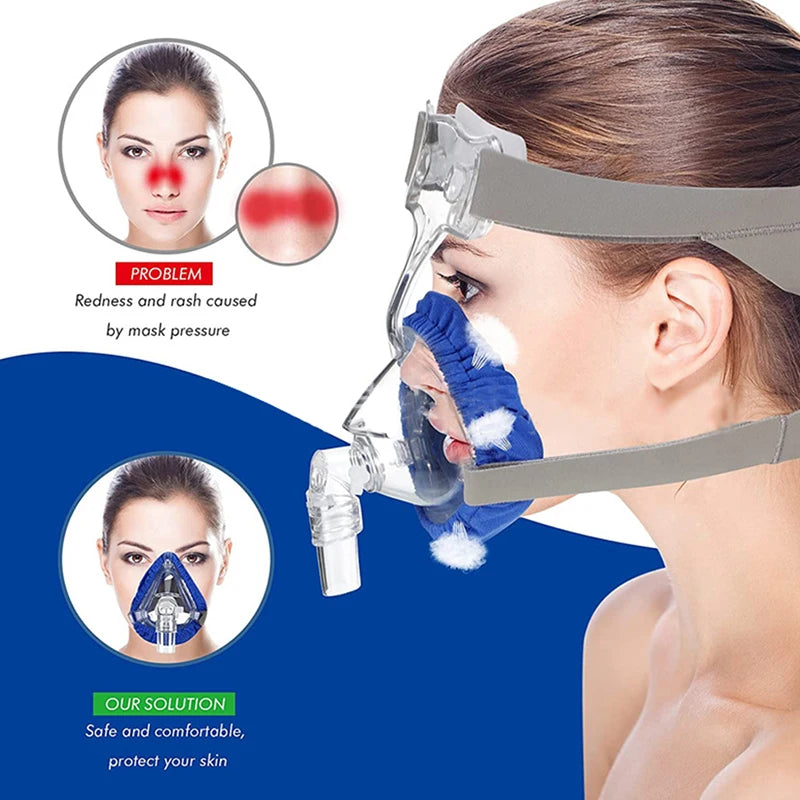 CPAP Mask Liners for Full Face Masks | Moisture Wicking, Pressure Reducing, Washable Cot detail view