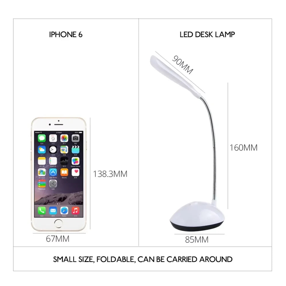 Portable LED Desk Lamp | Eye-Protecting Folding Reading Light for Bedroom and Study alternate view