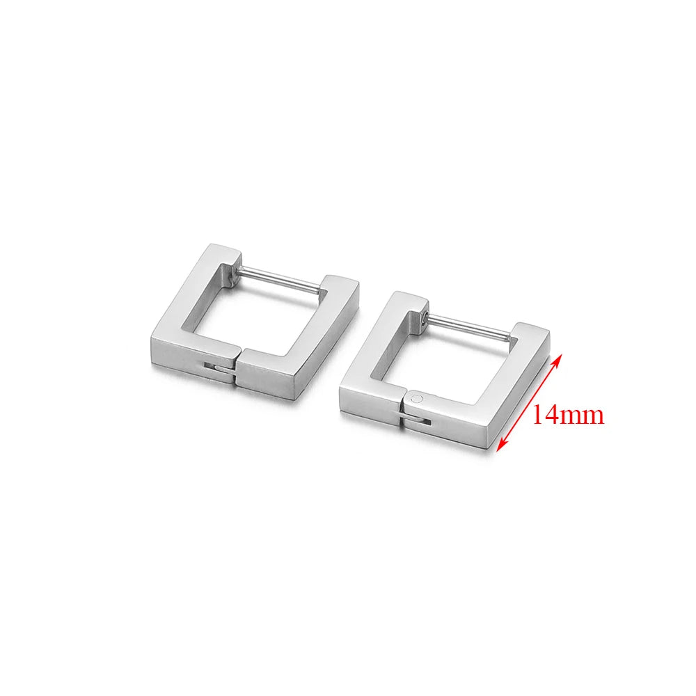 2pcs Geometric Stainless Steel Hoop Earrings | Trendy Daily Wear for Men Women alternate view