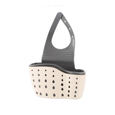 Kitchen Sink Holder Hanging Drain Basket | Adjustable Soap Sponge Shelf Organizer alternate view