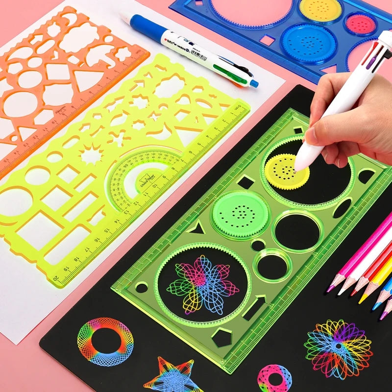 Geometry Spirograph Drawing Stencils Set Painting Template Art Crafts Creative Kids Educational Toy