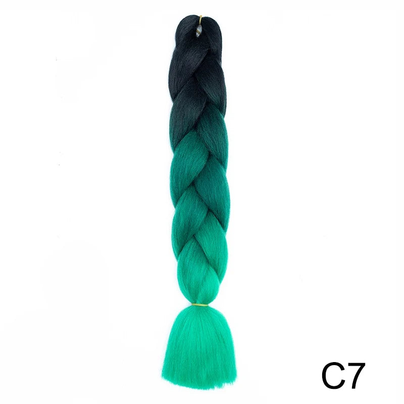 Synthetic Jumbo Braids Hair 24Inch Braiding Hair Extensions Ombre Fake Hair For Croche close-up view
