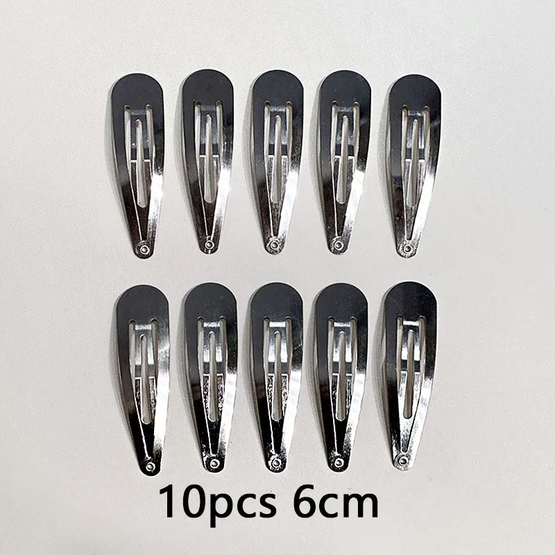 10/20/30pcs/set Women Silver Gold Black Waterdrop Shape Basic Alloy Hair Clips BB Hairpi detail view