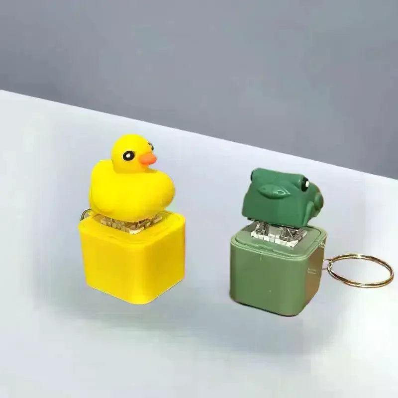 Funny Croaking Frog Duck Keychain Rechargeable Keyboard Fidget Clicker Sound Keyring lifestyle view