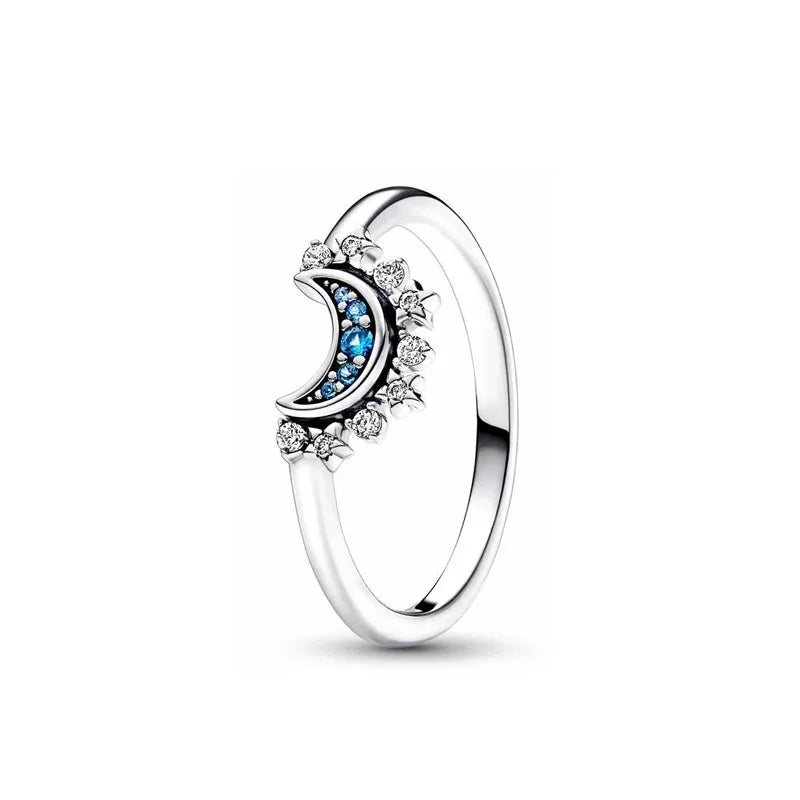 Hot Selling 925 Silver Blue, Green, Heart-Shaped Square Ring Suitable For Women's Exqu close-up view