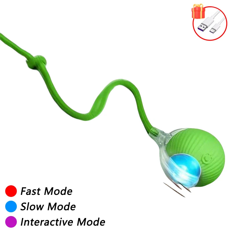 Self-Moving Automatic Cat Teaser Ball with Faux Tail Rechargeable Smart Sensor Cat To alternate view