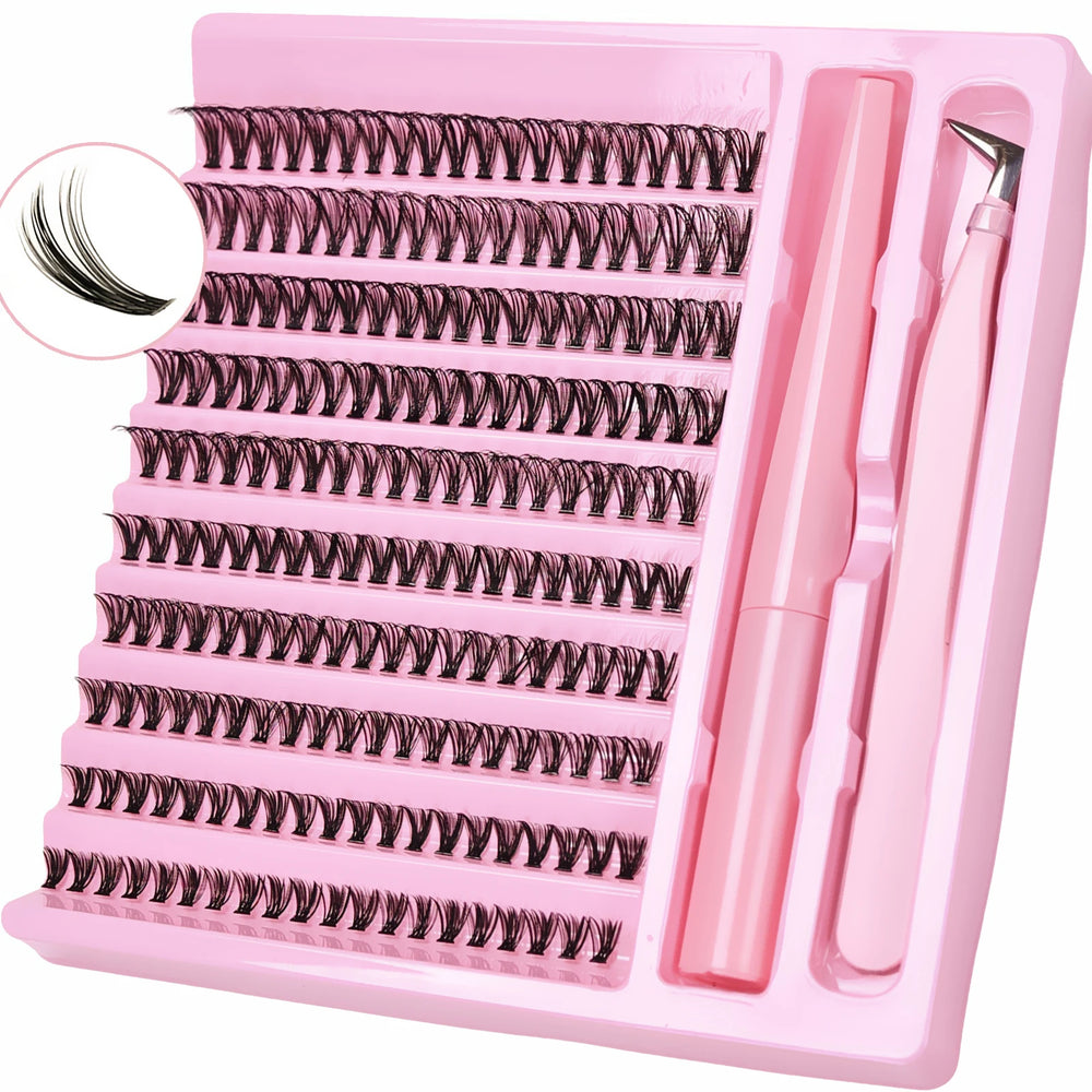 DIY Lash Extension Kit 200pcs Lash Clusters With Bond Lashes Kit Cluster Lashes D Curlin detail view