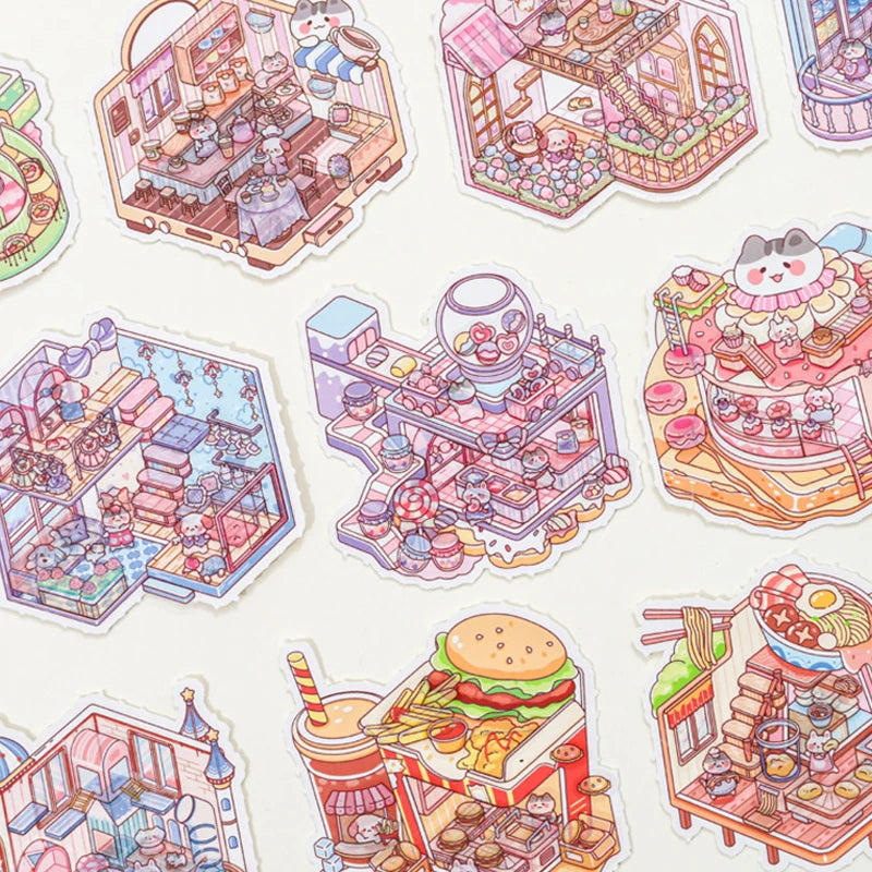 Mr.Paper 24Pcs/Book Zoo Class Goodnight Life Island Series Diorama Sticker Book Cute lifestyle view