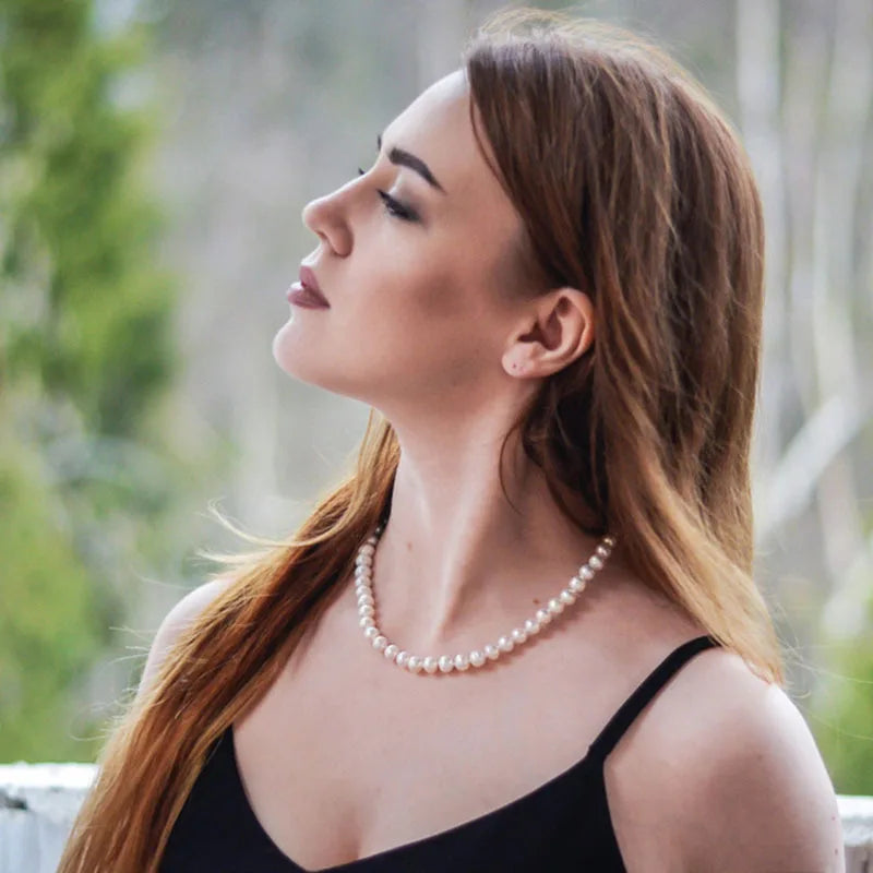 Imitation Pearl Necklace Adjustable Elegant Irregular Beads New Trend Date Wedding Pa alternate view