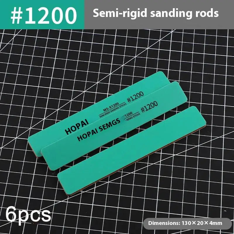 6pcs DIY Model Sanding Sticks Set | Semi-Rigid Polishing Rods for Plastic Models detail view