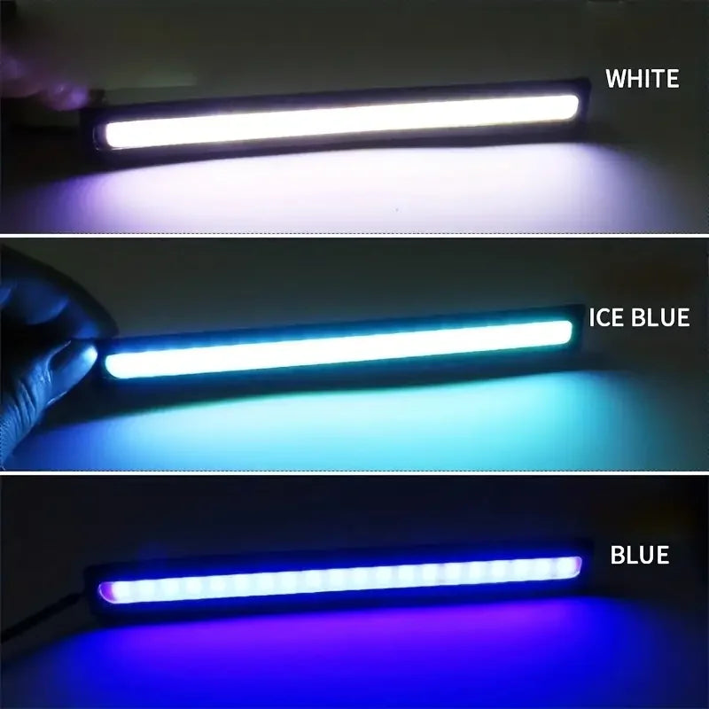2 PCS Super Bright 17CM LED COB Fog Bulb Car DRL Strip | 12V 6500K Daytime Running additional angle