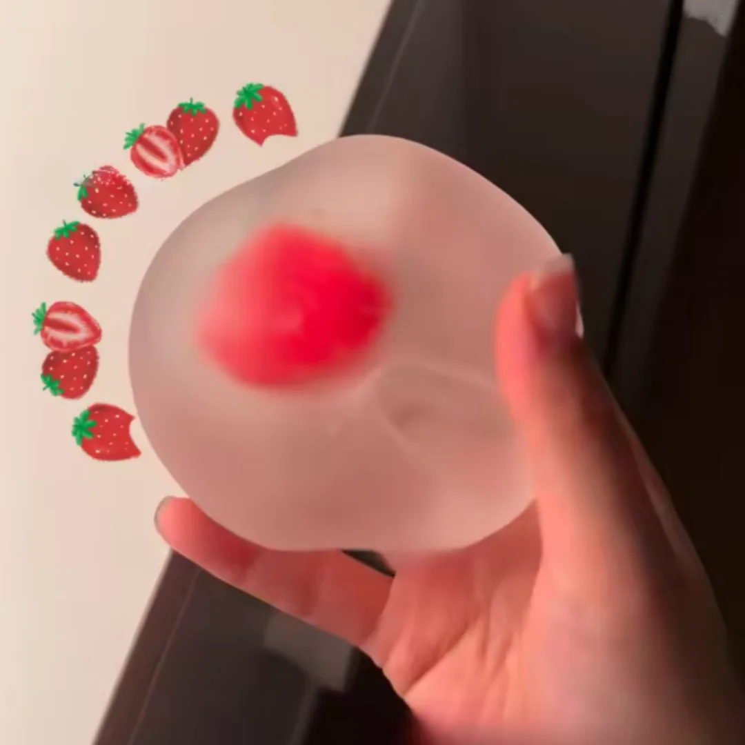 Strawberry Mochi Squeeze Toy | Slow Rebound Stress Relief Fidget for Venting Anger detail view