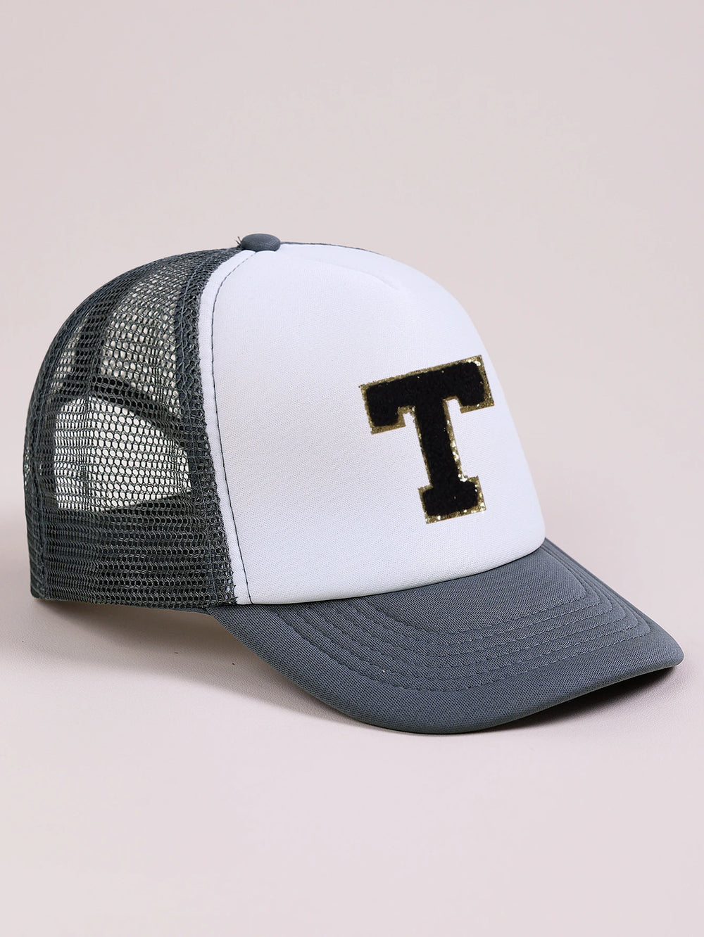 1pc Gray Hat With 26-Letter Pattern | Kids Baseball Cap for Boys and Girls detail view
