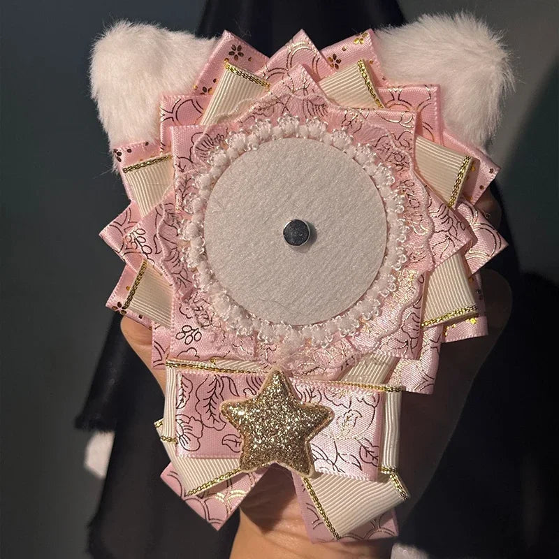 Cute Lolita Badge Base Tray with Cat Ear Handmade Badge Holders for Itabag Ornament D lifestyle view